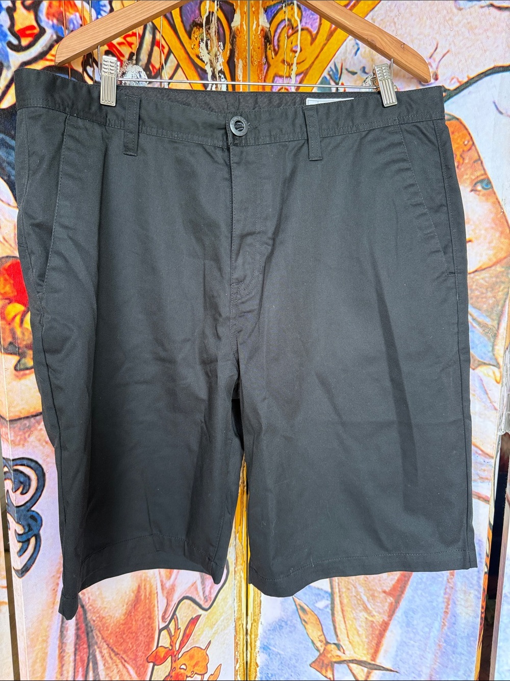Volcom Men's Classic Black Cotton Shorts - Casual Everyday Style